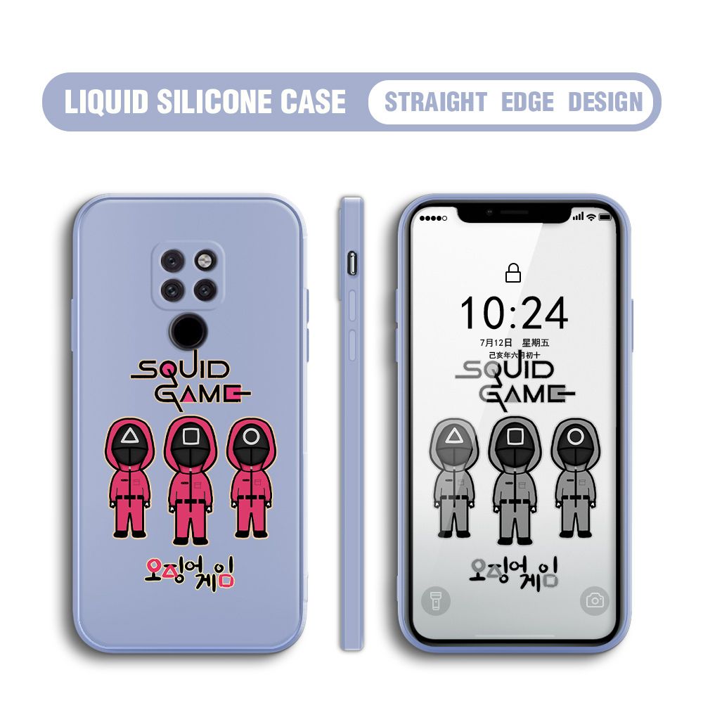 Jizetin for Huawei Mate 20 Case Trend Cartoon Korean Squid Phone Cover Liquid Silicone Case Phone Protective Case
