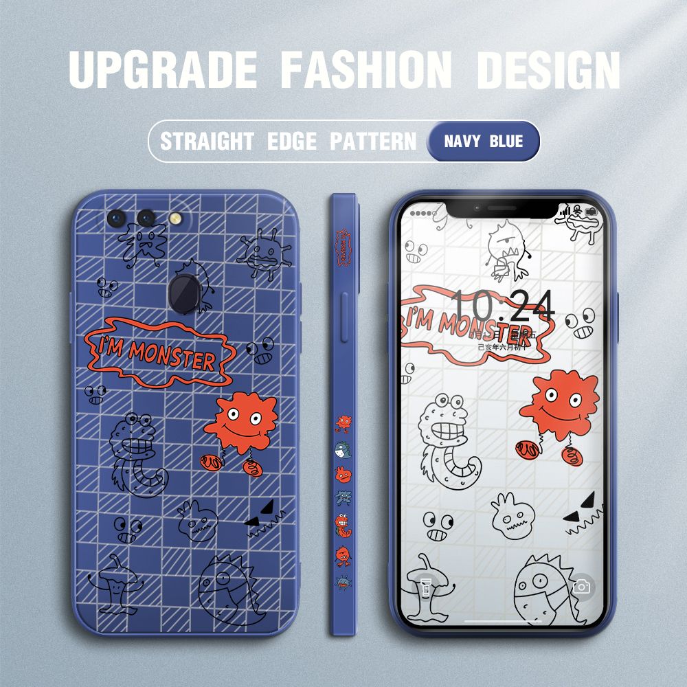 Jizetin for OPPO R15 Pro Case Side Design Phone Cover Printed Text “I Am Monster ” Cover Square Edge Pattern Liquid Silicone Trend Case