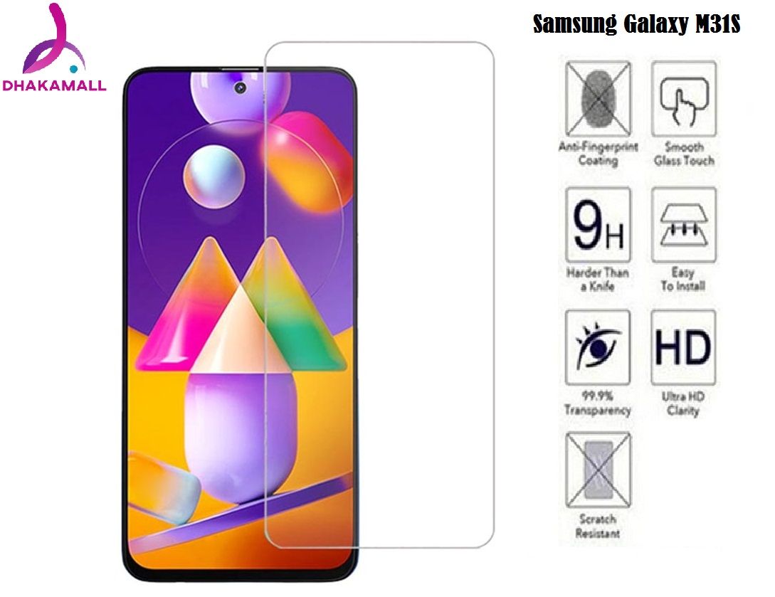 Samsung Galaxy M31S Tempered Glass Screen Protector 9H 2.5D-Transparent