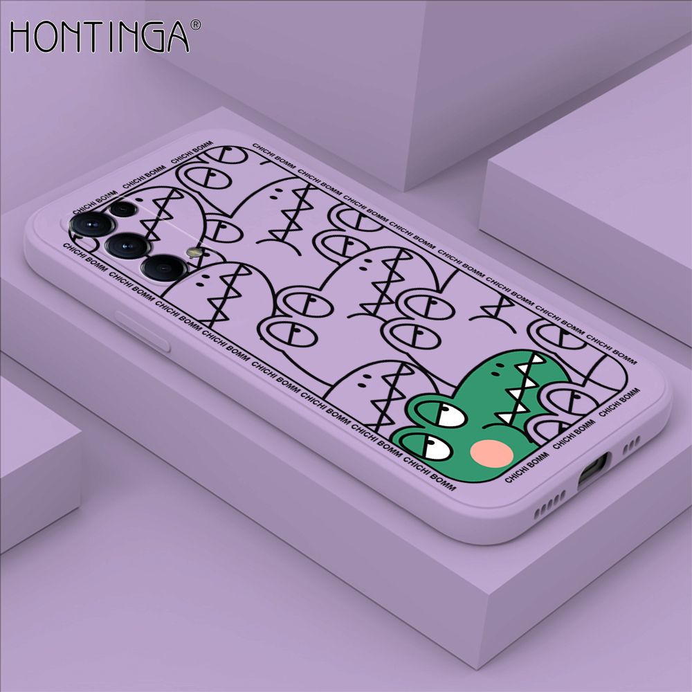 Hontinga for OPPO Reno 5 Pro 5G Case Cartoon Crocodile Alligator Phone Case Phone Case Soft Square Edge Silicone Cases Full Lens Cover Shockproof Protection Cover