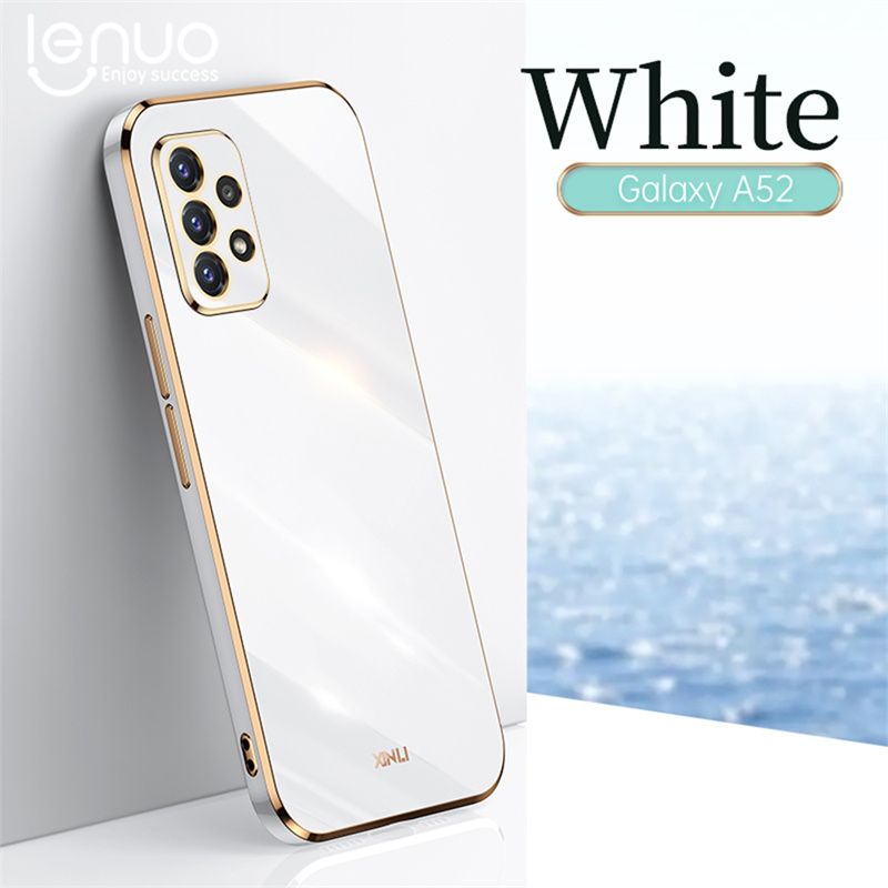 Lenuo Luxury 6D Plating Soft Casing Silicone Square Frame Phone Case For Samsung Galaxy A32 5G Phone Case Shiny Bling Back Cover Coque