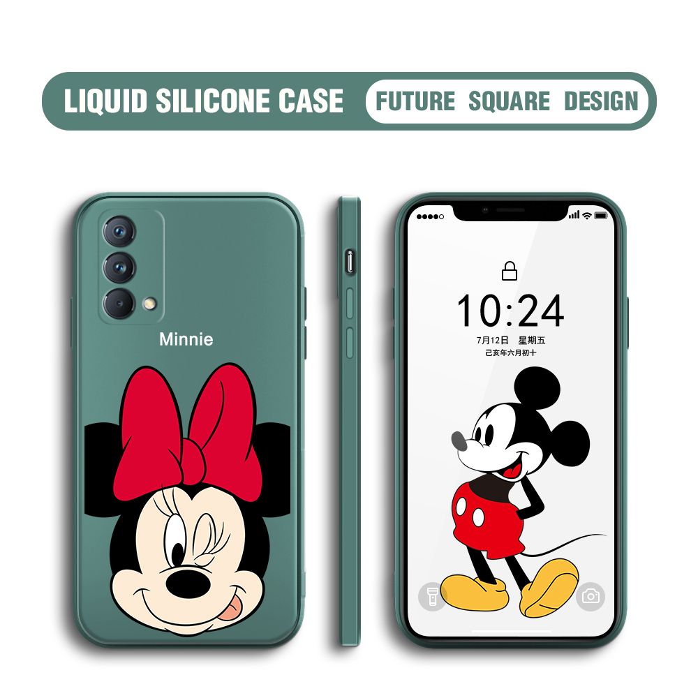 BILI for Realme GT Master Back Cover Big Head Minnie Multicolor Liquid Silicone Phone Case Soft Square Lens Protection Phone Cases