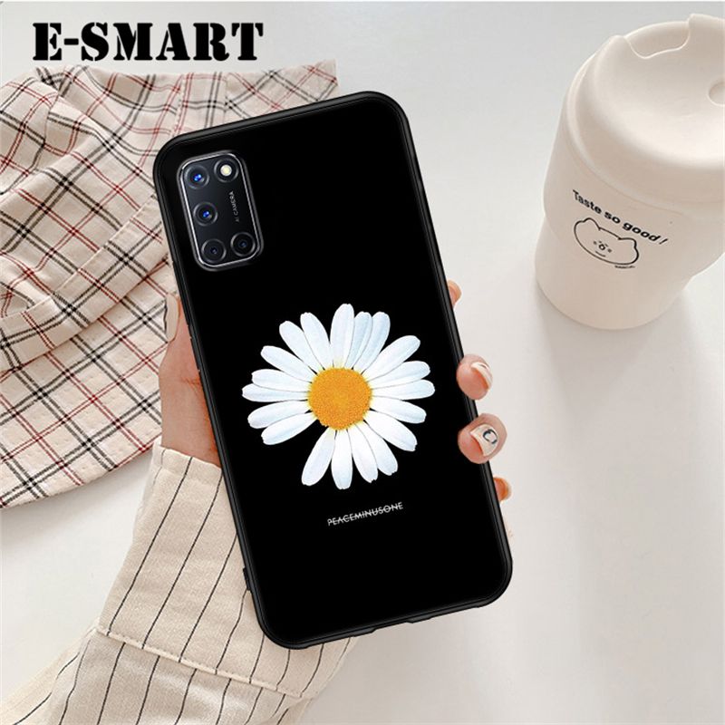 Phone Case OPPO A52 Soft Back Cover +Daisy Flowers Folding OPPO A52 Case