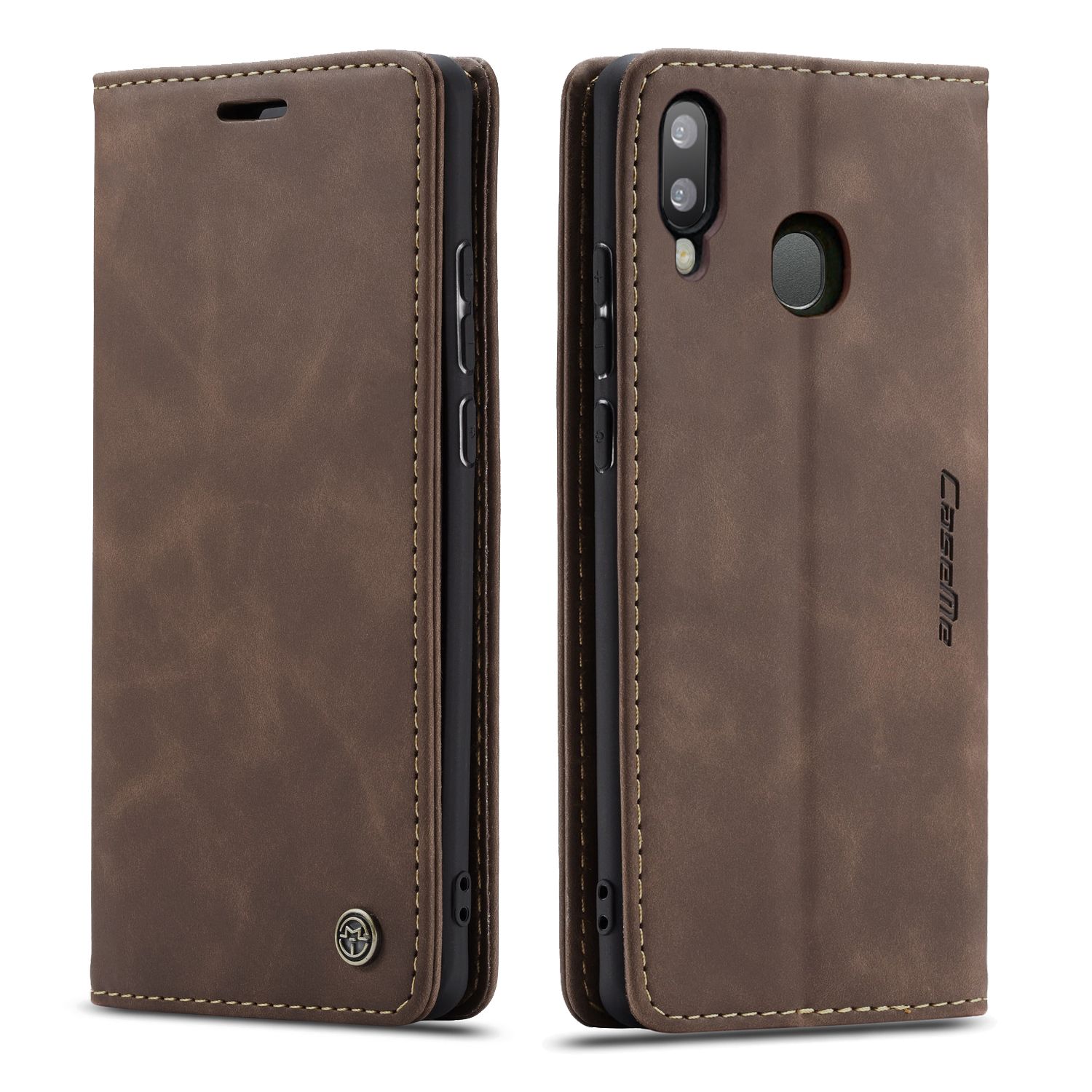 For Samsung Galaxy A20E Retro PU Leather TPU Inner Wallet Case Card Slots Magnetic Closure Flip Stand Casing Cover
