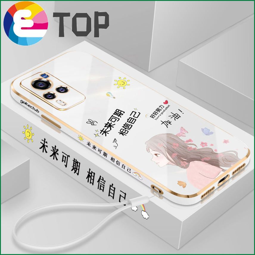 Suitable for vivox60 mobile phone shell new x50 mobile phone set x30 cartoon cute silicone soft shell x27