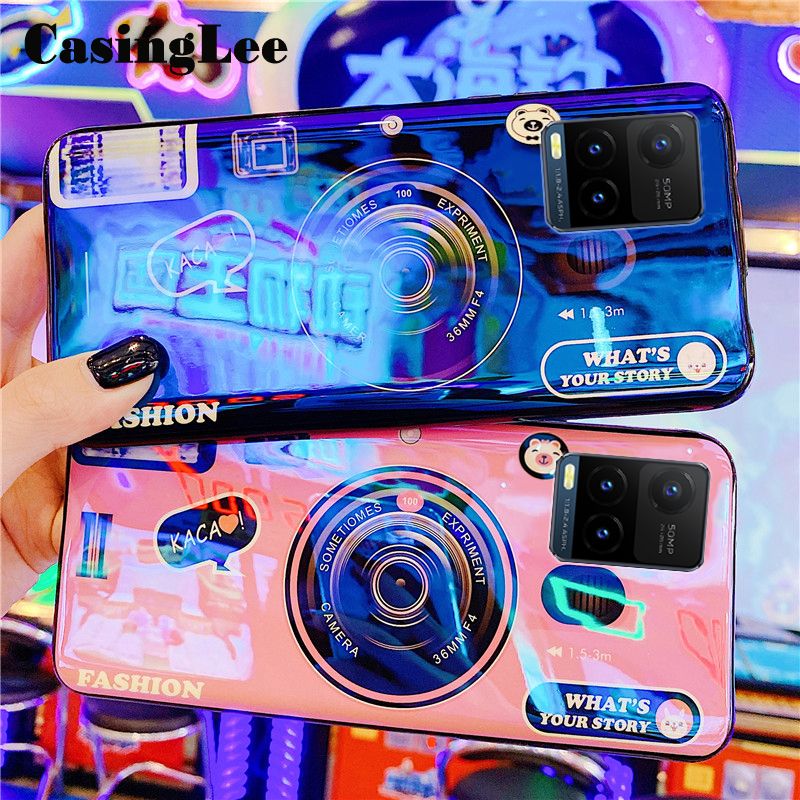 CasingLee For VIVO Y33 Case Shockproof Blu-ray Cute Camera Cartoon Design Silicone back Cover For VIVO Y33 Phone Cases For girls and Boys