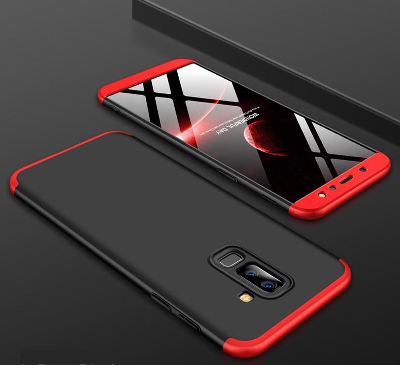 Samsung A6 Pluse 360 Degree GKK Phone Back Cover - Black & Red