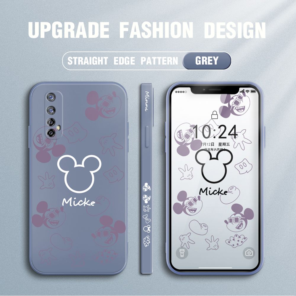 FHKL for Realme 7 / Narzo 20 Pro Back Cover Mickey Print Side design Soft Case Multicolor Liquid Silicone Phone Cases