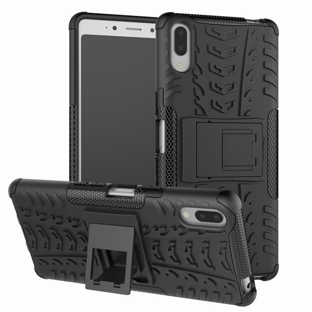 Heavy Duty Armor Tough Hybrid Shockproof Dual Layer Kickstand Protective Case Cover For Sony Xperia L3