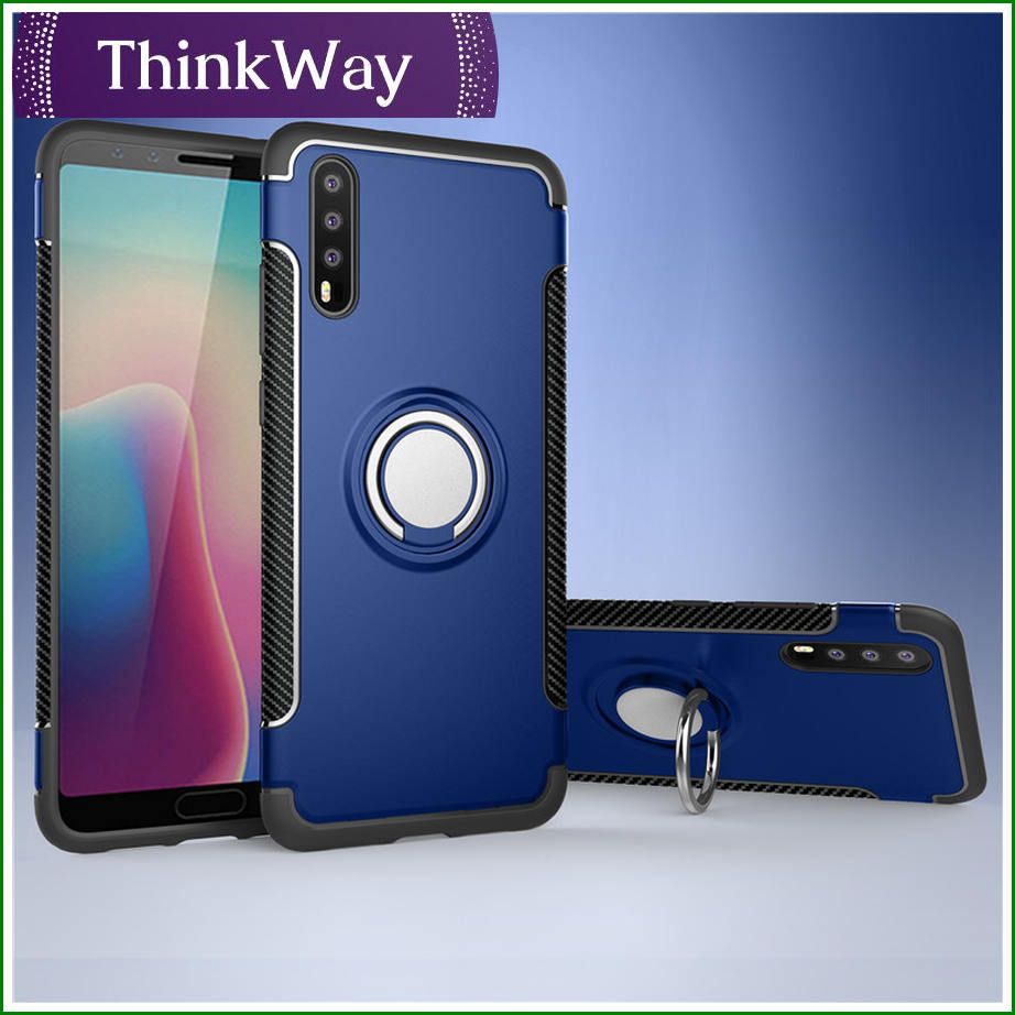 Phone Case, Luxury Magnetic Armor Silicone Cover Metal Ring Hard Casing For Honor Play & Nova3