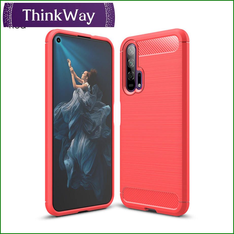 Silicone Shockproof Carbon Fiber Phone Case For Honor 9X Lite & Huawei Mate40