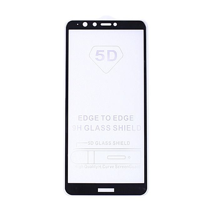 Huawei Y9 (2018) 5D Tempered Glass Screen Protector - Black and Transparent