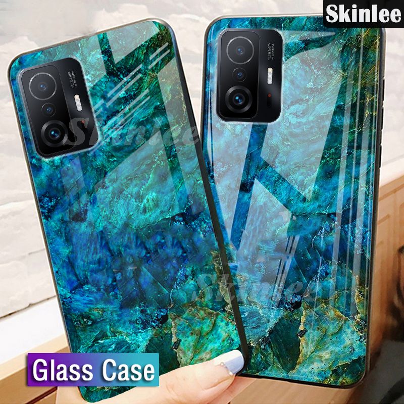Phone Case for VIVO T1 Back Cover Fashion Marble Tempered Glass Soft Silicone Cases for VIVO T1 Cover
