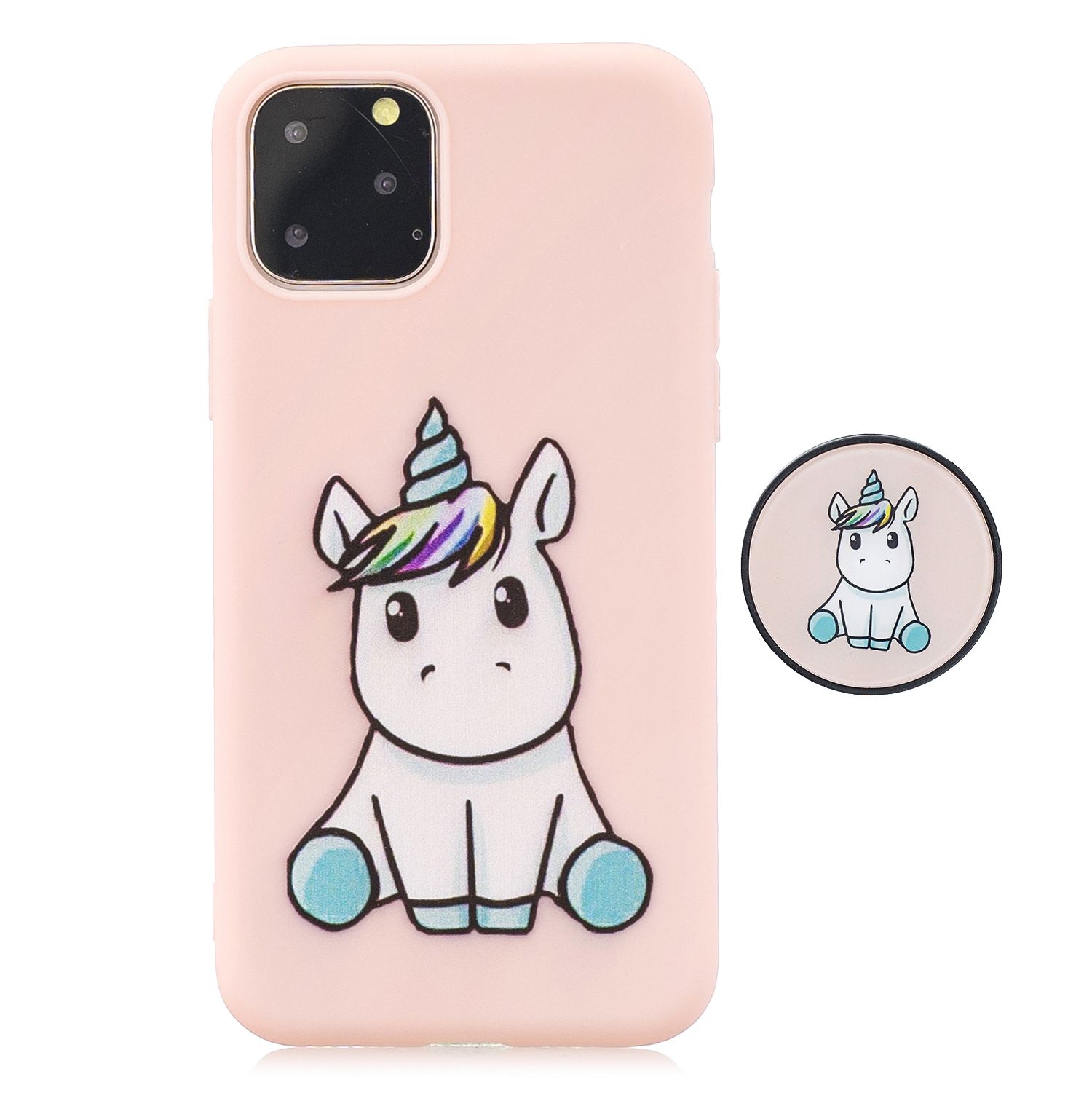 Yfashion For iPhone pro 11 2019 Soft PU Full Cover Dustproof Shockproof Case Phone Protective Cover Cute Phone Case with Matched Pattern Flexible Stand Holder