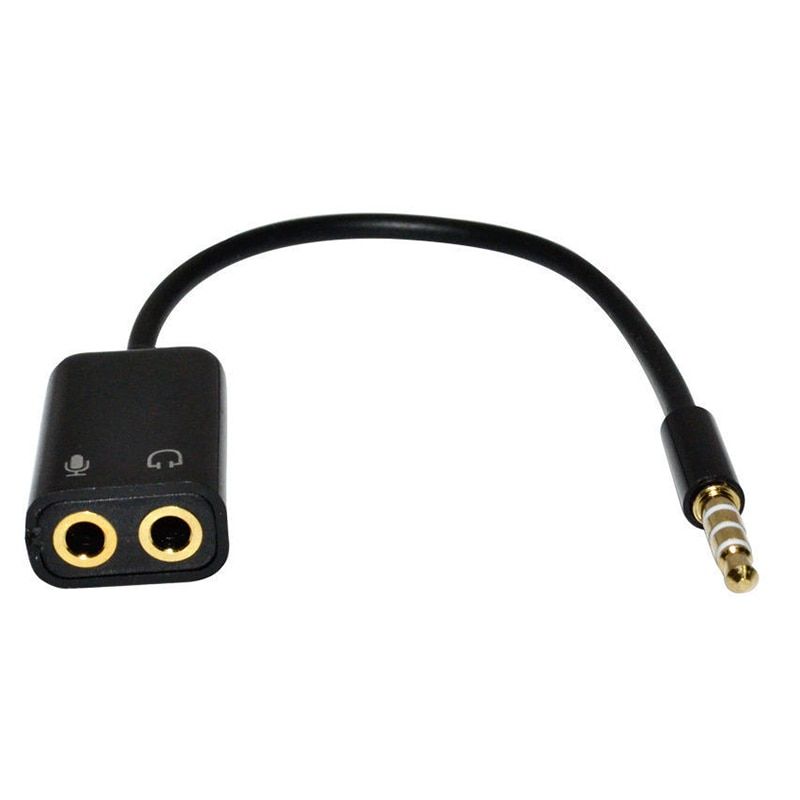3.5mm 1 to 2 Earphone + Microphone Adapter Cable, Converter Cable