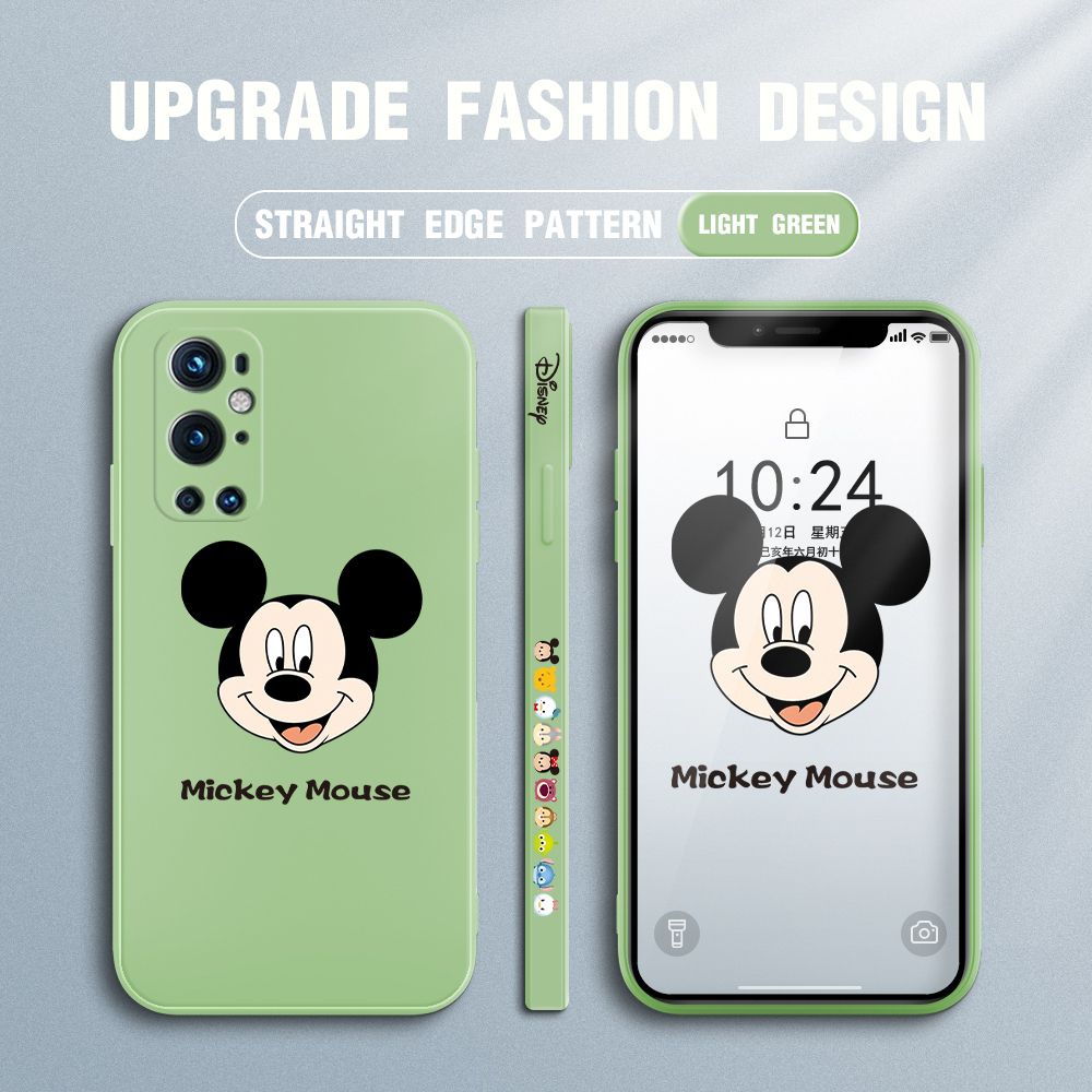 FHKL for OnePlus 9 Pro Back Cover Mickey Mouse Head Hortrait Side design Soft Case Multicolor Liquid Silicone Phone Cases