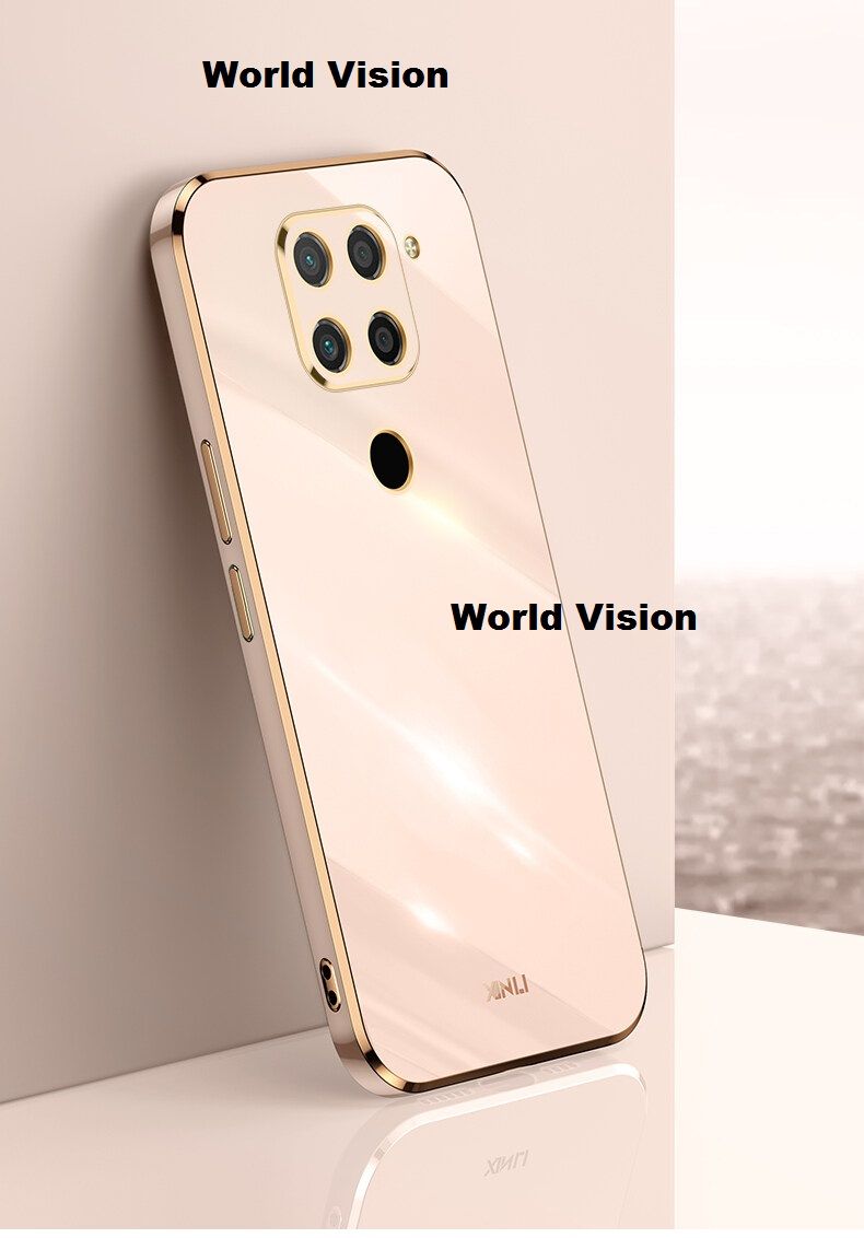 Luxury 6D Plating Soft Casing Silicone Square Frame Phone Case For Xiaomi Redmi Note 9/ Note 9S Phone Case Shiny Bling Back Cover