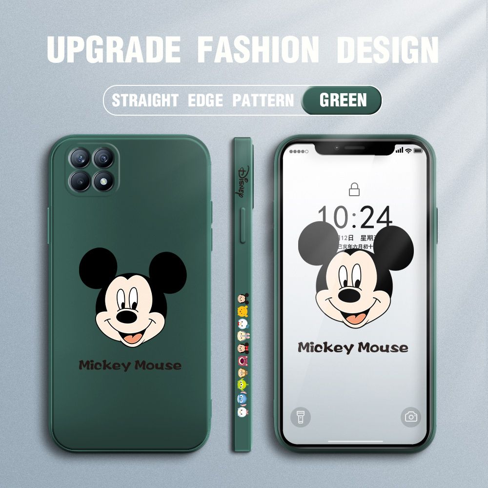 FHKL for OPPO Reno 4 SE 5G Back Cover Mickey Mouse Head Hortrait Side design Soft Case Multicolor Liquid Silicone Phone Cases