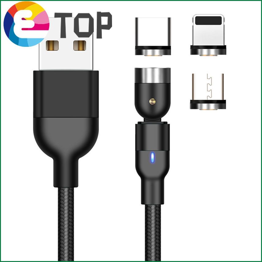 540 Degree Rotating Magnetic Charger Micro USB Type C Phone Wire For  11 Pro XS Max  _Samsung  _XiaomiCharging USB Data Cord
