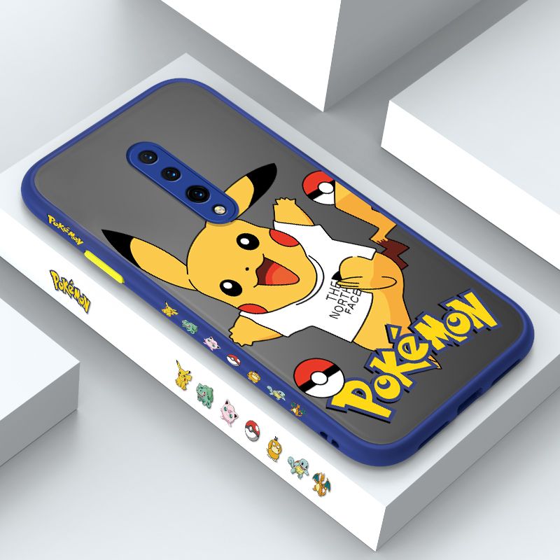 ZeroQiQi for OnePlus 7 Pro Case White Clothes Pikachu Side Printing Cover Frosted Ultra Thin Protective Anti Fall Phone Case