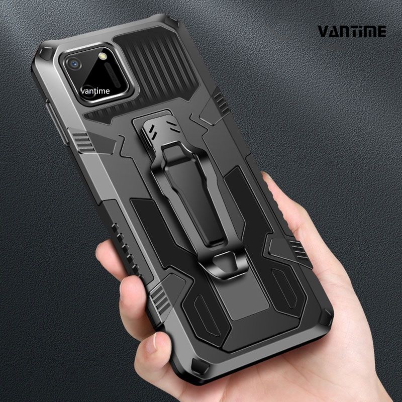 Vantime for Realme C11 Belt Clip Case Kickstand Hard Cover