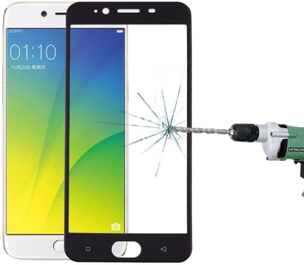 Phone Tempered Film for Oppo R9s 0.3mm 9H Surface Hardness 3D Curved Silk-Screen Full Screen Tempered Glass Screen Protector(Black) (Color : Black)