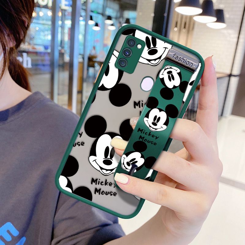 UCUC for Samsung Galaxy M30S Wrist Strap Case Cute Mouse Avatar Wristband Printing Cover Shockproof Ultra Thin Phone Case