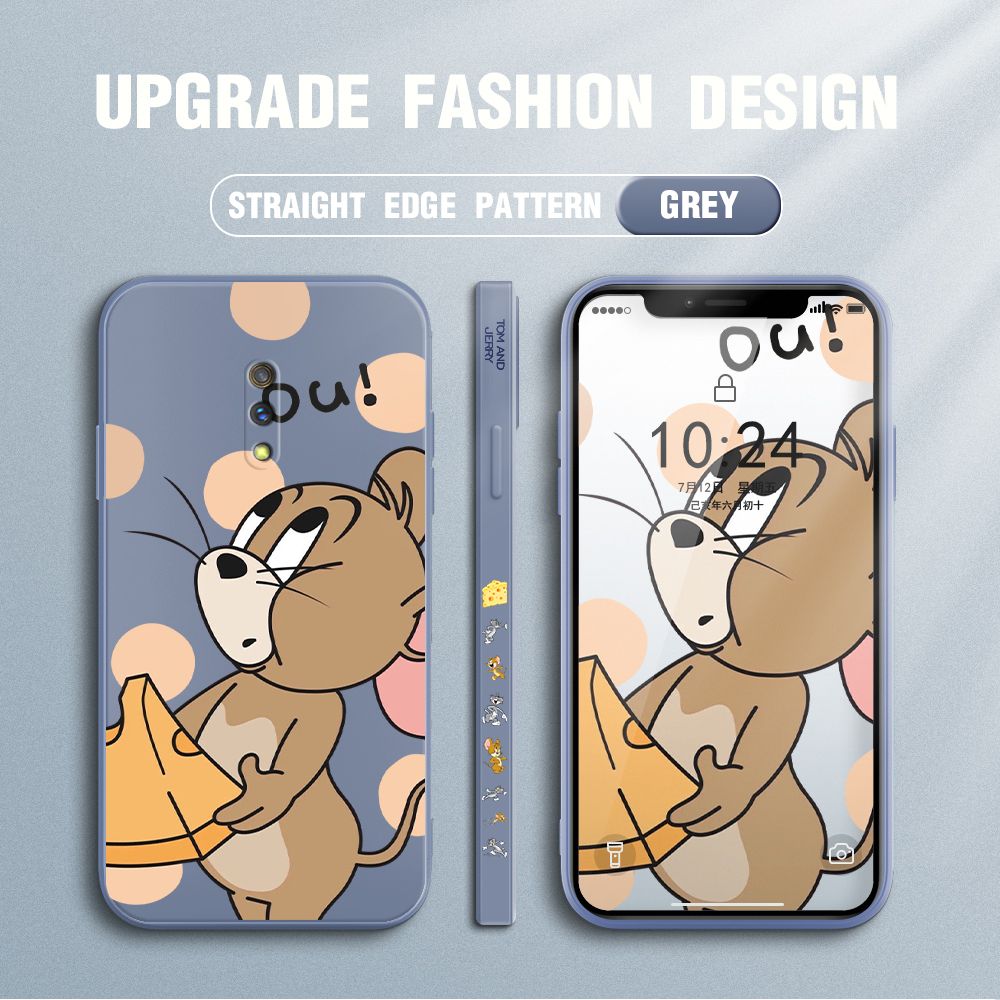 FHKL for Realme X Back Cover Jerry Side design Soft Case Multicolor Liquid Silicone Phone Cases