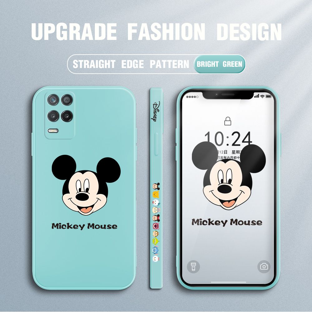 FHKL for Realme 8 5G Back Cover Mickey Mouse Head Hortrait Side design Soft Case Multicolor Liquid Silicone Phone Cases