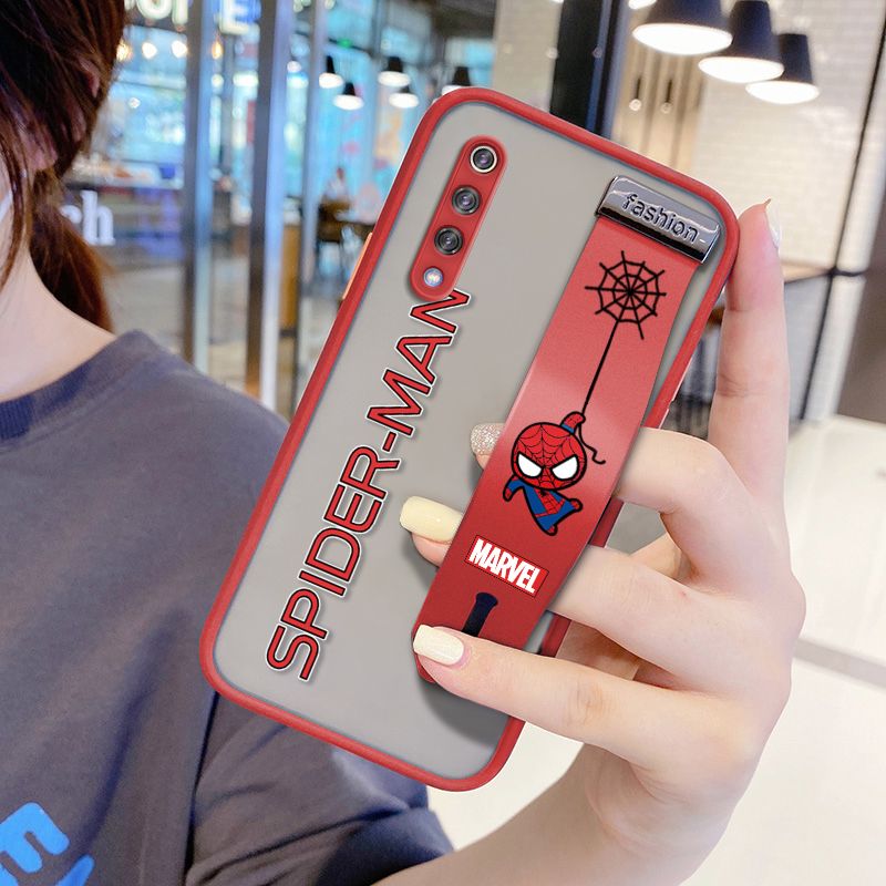 UCUC for Xiaomi Mi 9 Wrist Strap Case Superhero Spider Superman Wristband Printing Cover Shockproof Frosted Phone Case