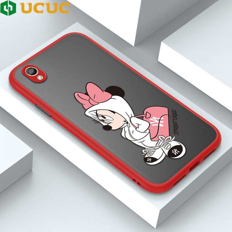 UCUC for OPPO A37 NEO 9 Back Cover Satchel Minnie Frosted Transparent Hard Phone Case Thin Shockproof Full Cover Camera Protect Case