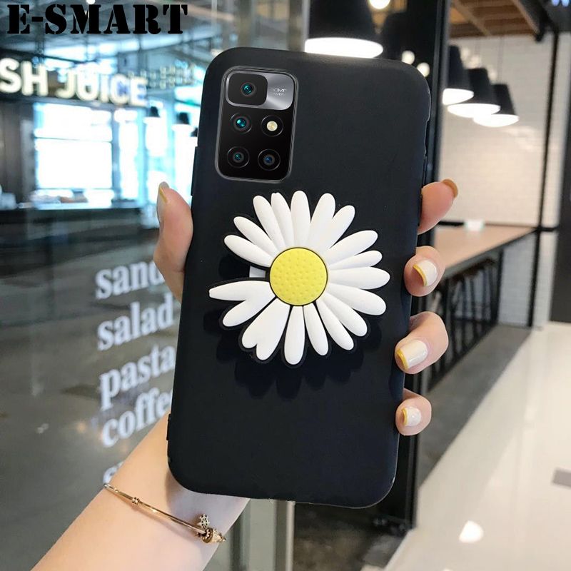 Phone Case Redmi 10 Prime Soft Back Cover +Daisy Flowers Folding Redmi10 Prime Case