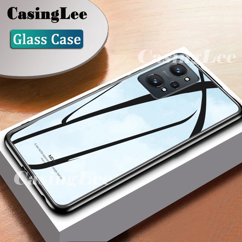 Casinglee For Realme GT NEO 2 case Glass silicon Full Protection Tempered Glass Back cover for Realme GT NEO2 Phone cases For girls and Boys