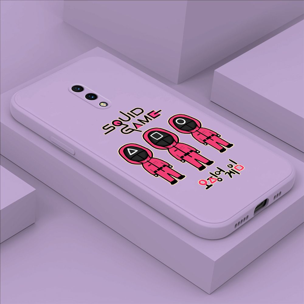 ZeroQiQi for OnePlus 7 Case Trend Cartoon Korean Squid Phone Cover Liquid Silicone Case Phone Protective Case