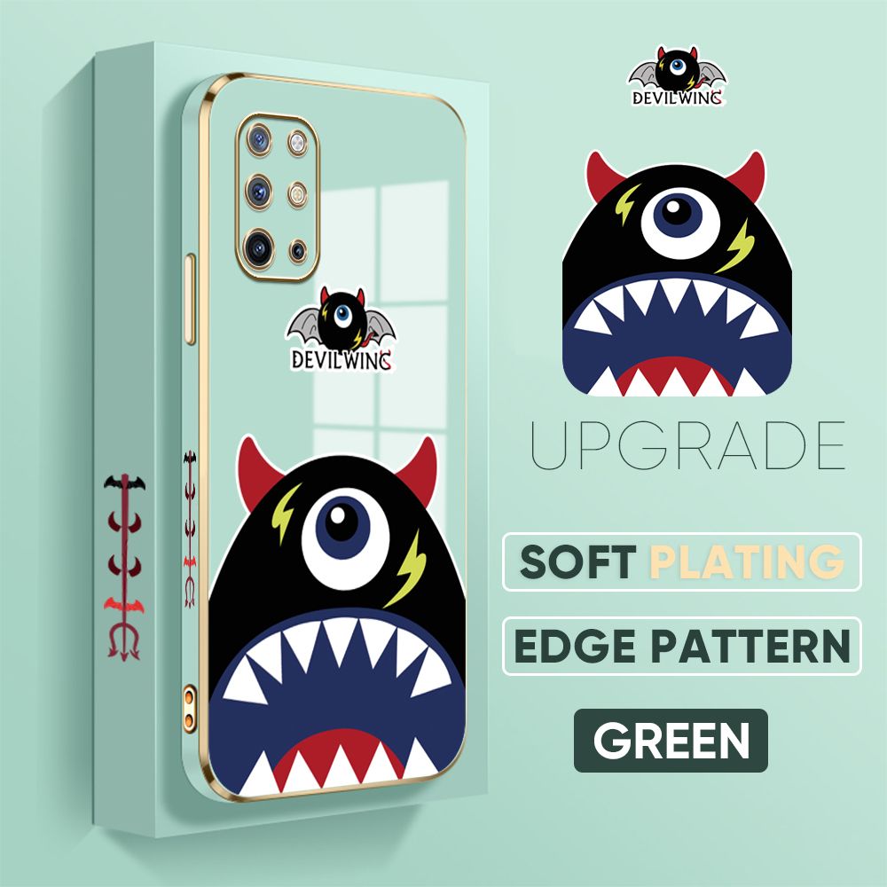 TA for OnePlus 8T Back Cover + Free Lanyard One Eyed Monster Luxury 6D Plating Case Side Pattern Soft Silicone Square Phone Cases