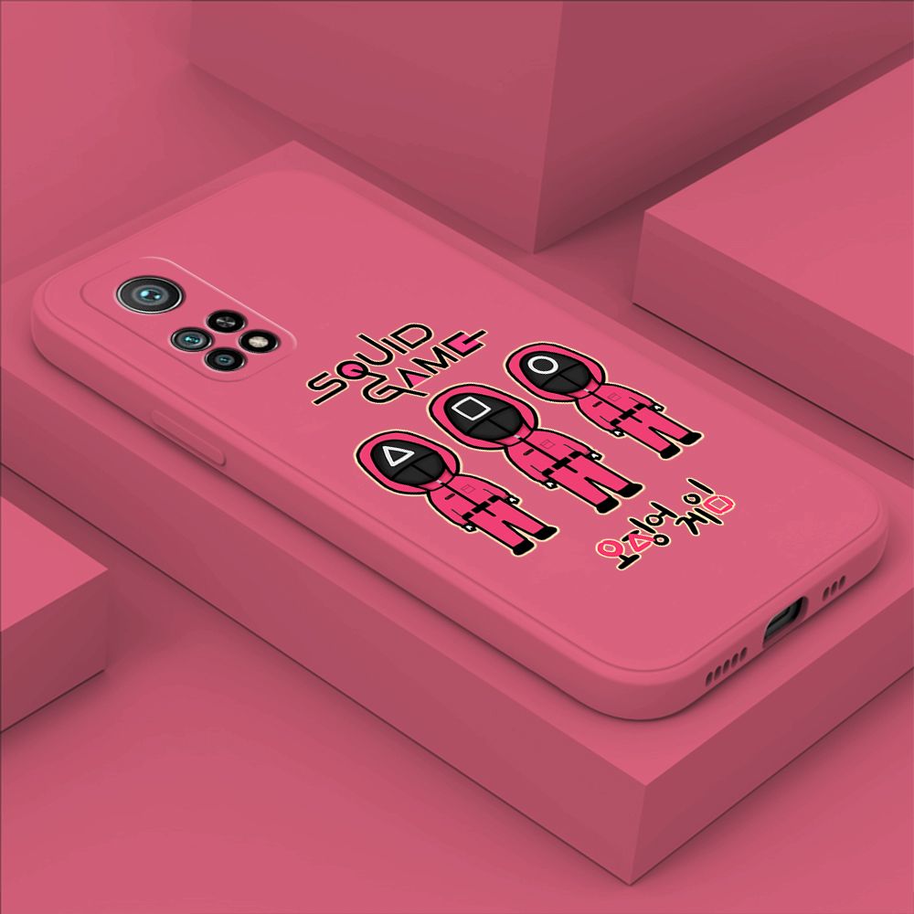 ZeroQiQi for Xiaomi Mi 10T Case Trend Cartoon Korean Squid Phone Cover Liquid Silicone Case Phone Protective Case