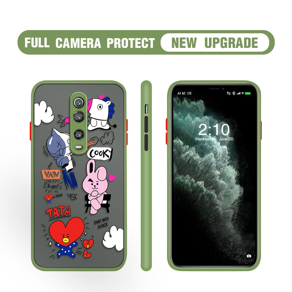 Hontinga for Redmi K20 / K20 Pro / Xiaomi Mi 9T / 9T Pro Case Cute Cartoon Camera Shockproof Protection Cases Edge Frosted Transparent Phone Cover