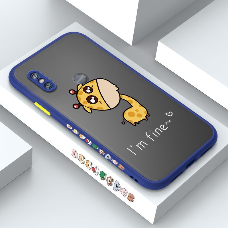 ZeroQiQi for Redmi Note 6 Pro Case Cute Funny Giraffe Side Printing Cover Frosted Ultra Thin Protective Anti Fall Phone Case