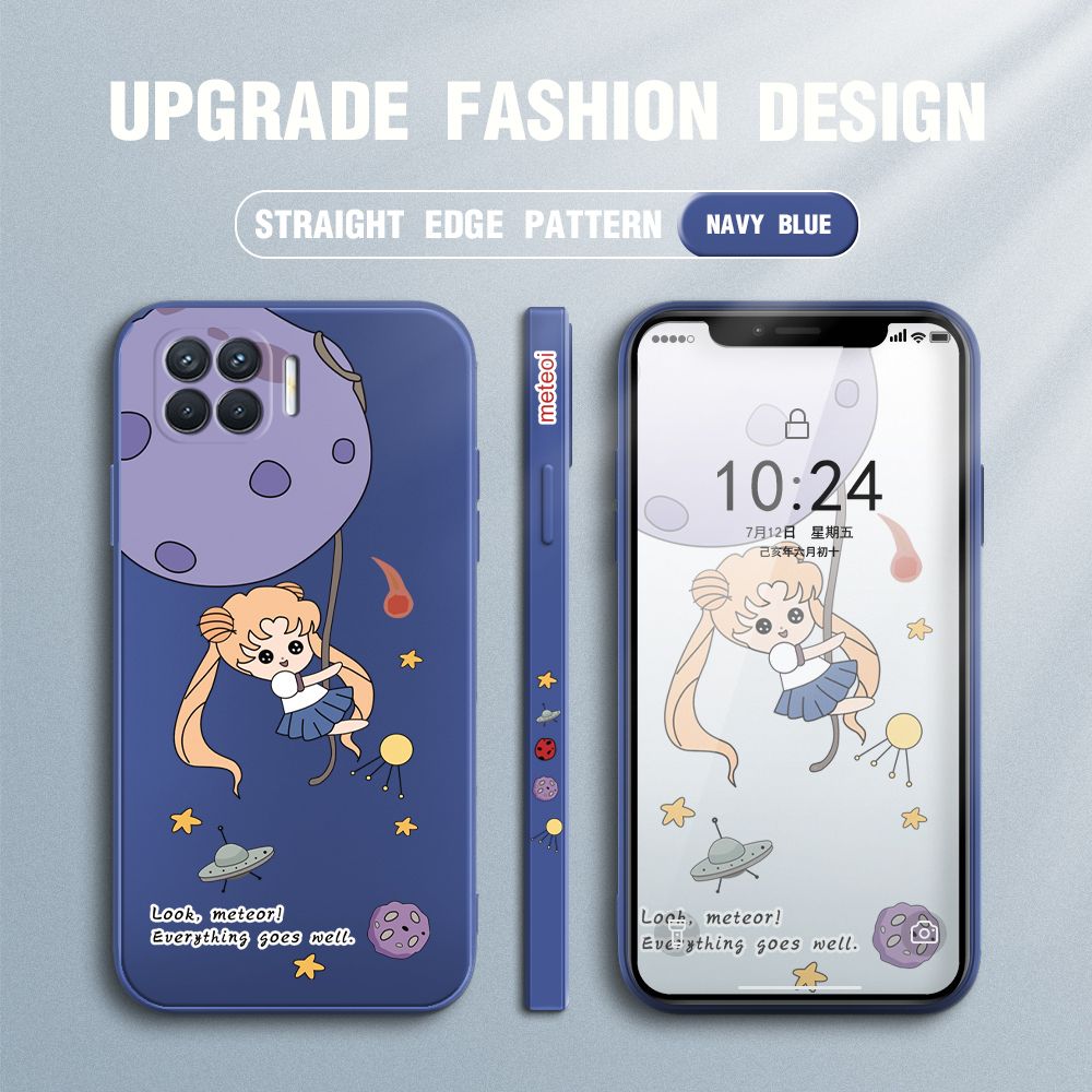 UCUC for OPPO F17 PRO / A93 2020 / Reno4 F Back Cover Beauty Warrior Ultra Thin Soft Luxury Square Multicolor Liquid Silicone Phone Case
