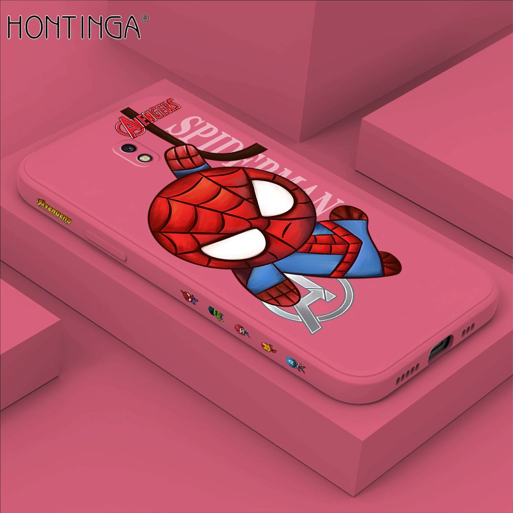 Hontinga for Samsung J7 Pro Case Side Design Cartoon Little Spider Back Cover Soft Square Edge Pattern Liquid Silicone Trend Phone Cases