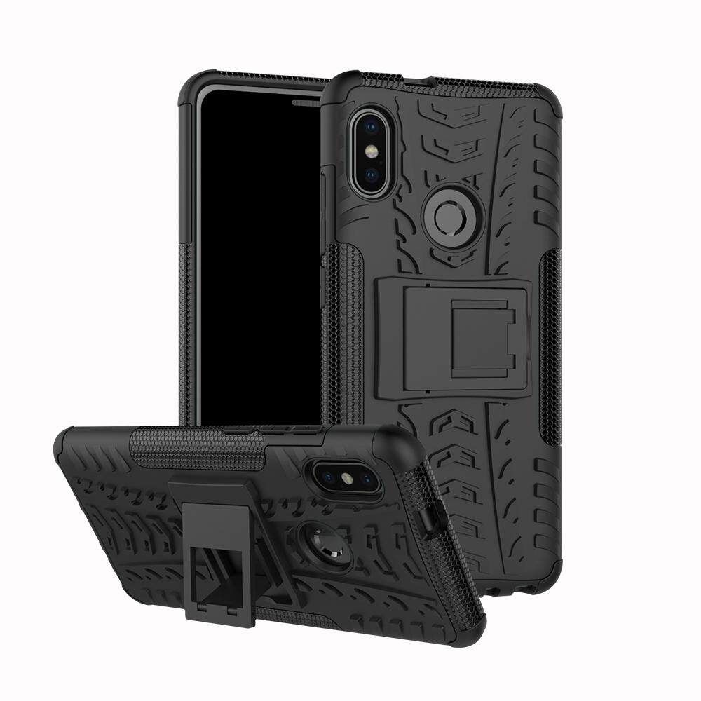 For Xiaomi RedMi Note 5 Pro Dual Layer Heavy Duty Armor Tough Hybrid Shockproof Stand Protective Case Cover