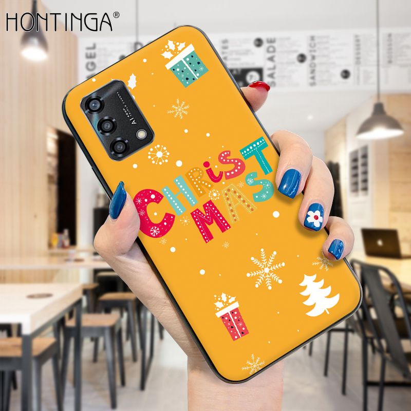 Hontinga for OPPO A95 Case Merry Christmas Gifts for Girls Boys Phone Cover Shockproof Soft Silicone TPU Cases