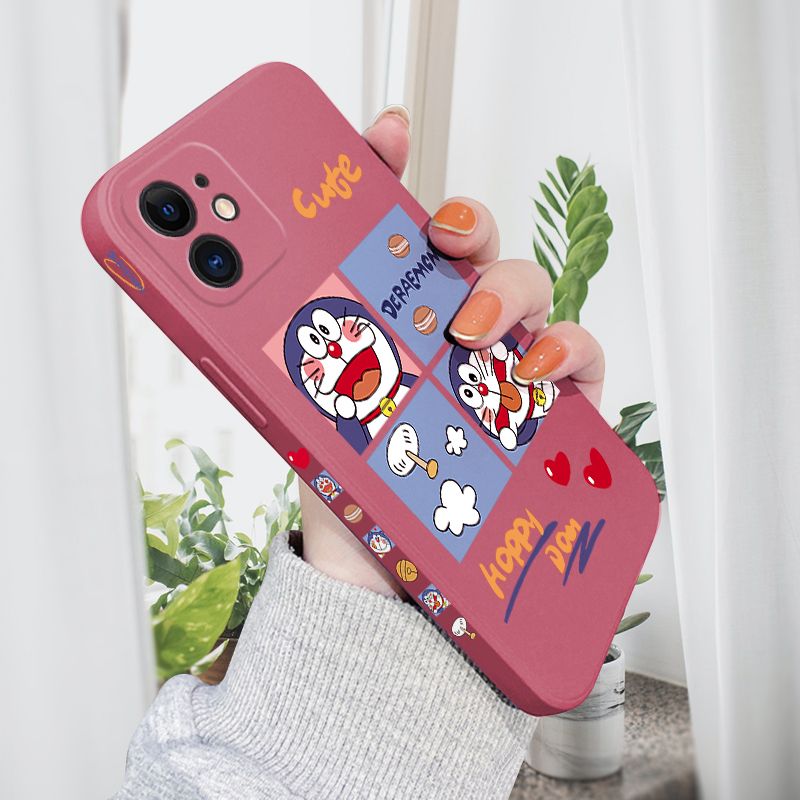AMORVOR for iPhone 11 Back Cover Cute Happy Cartoon Side design Soft Case Multicolor Liquid Silicone Phone Cases