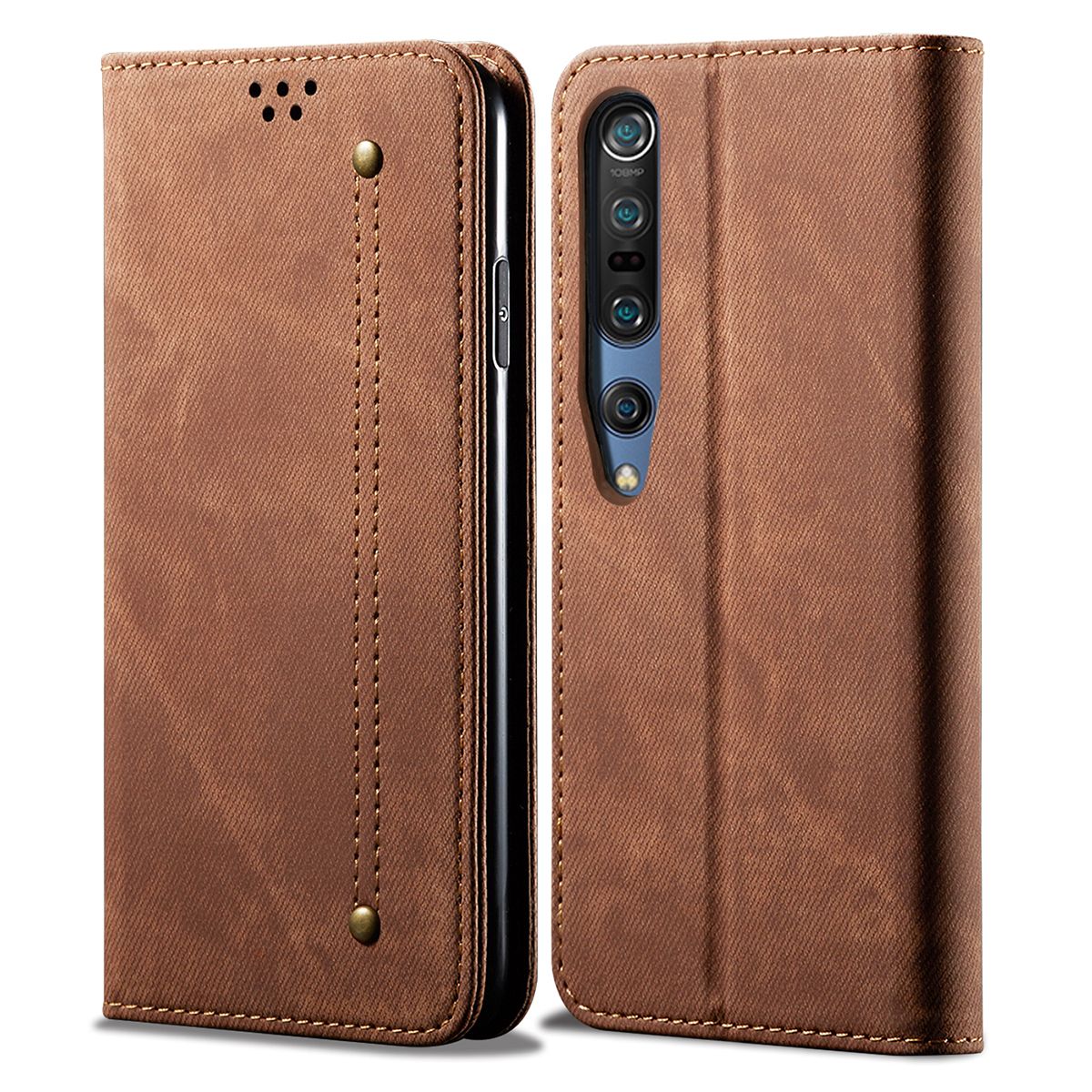 For Xiaomi Mi 10 Retro Denim Leather Flip Wallet Stand Case Cover Retro Denim Leather Flip Wallet Stand Case Cover