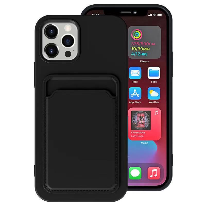 Candy Color Card Slot Wallet Phone Case For iPhone 13 11 12Pro Max XS Mini XR X 8 7 Plus Soft Silicone Shockproof Cover