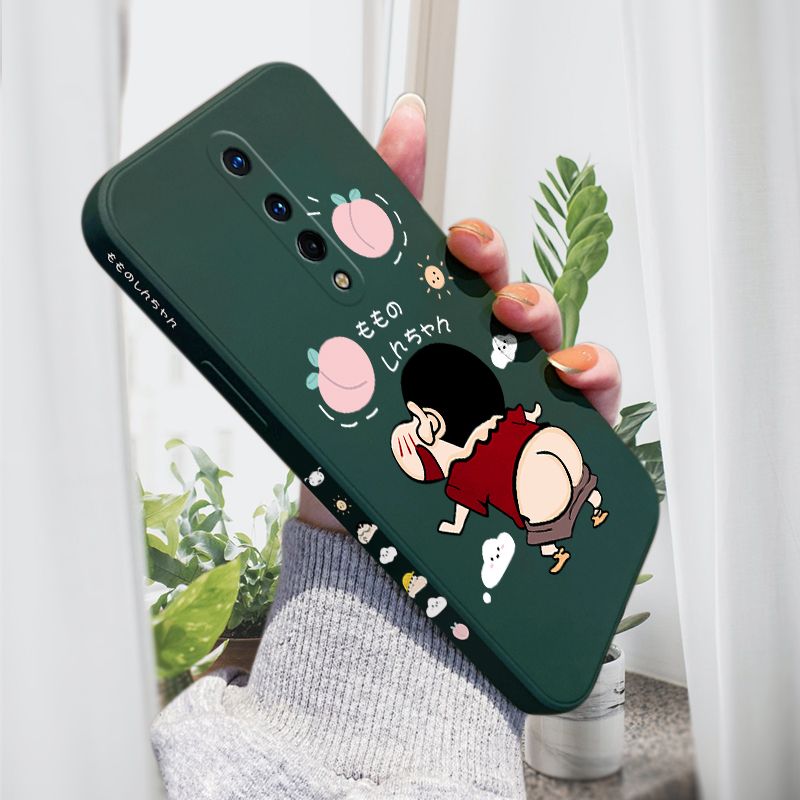 AMORVOR for OnePlus 8 Back Cover Cute Cartoon Crayon Shin-Chan Side design Soft Case Liquid Silicone Phone Cases