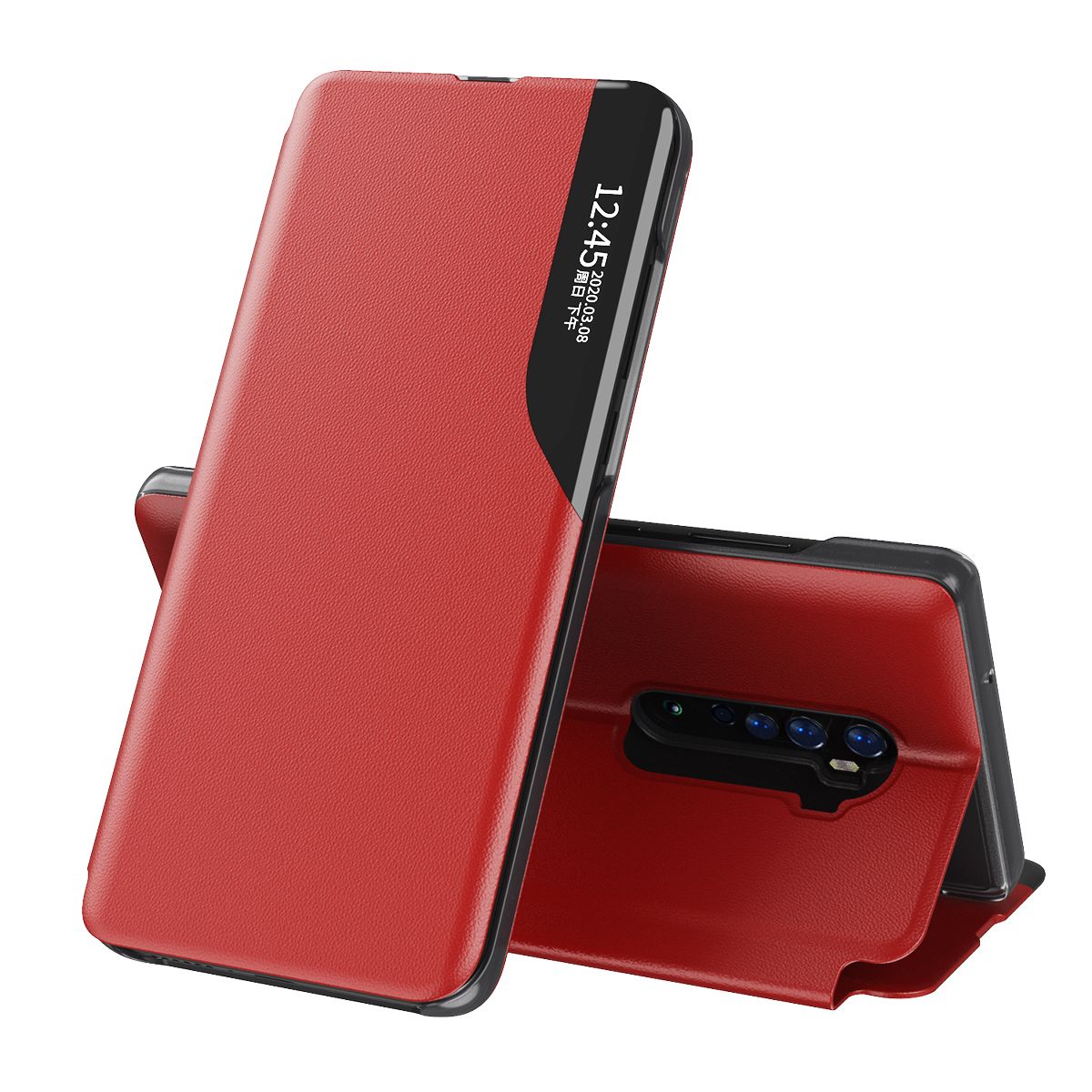 Flip Case For OPPO A5 2020 Phone Case Smart Window View Shockproof PU Leahter Cover