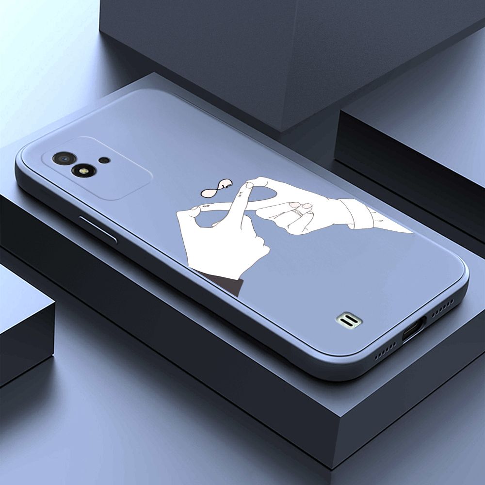 ZeroQiQi for Realme Narzo 50I Back Cover Mobius Ring Ultra Thin Soft Luxury Square Multicolor Liquid Silicone Phone Case