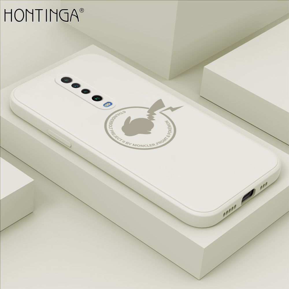 Hontinga for Xiaomi Poco X2 Case Cartoon Pikachu Pokemon Phone Case Liquid Silicone Casing Full Cover Camera Shockproof Protective Case