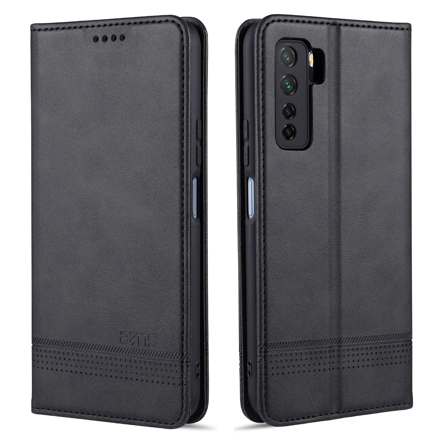 Leather Case for Huawei Nova 7 SE Vintage Flip Wallet Card Slots Magnetic Closure TPU Inner Stand Cover